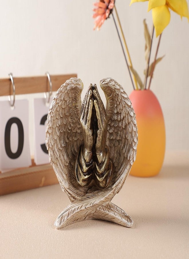 TALPGOD Angel Wings with Praying Hands Statue,Angel Statues for Home Decor,Guardian Angel Figurines for Catholic Decor,Garden Angels Outdoor Statue,Catholic Statues Angel Gifts for Women - Image 3